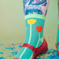 Nettle Studios - Women’s Cotton Ankle Socks - Primary Tulips