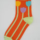 Nettle Studios - Women’s Cotton Ankle Socks - Orange Tulips