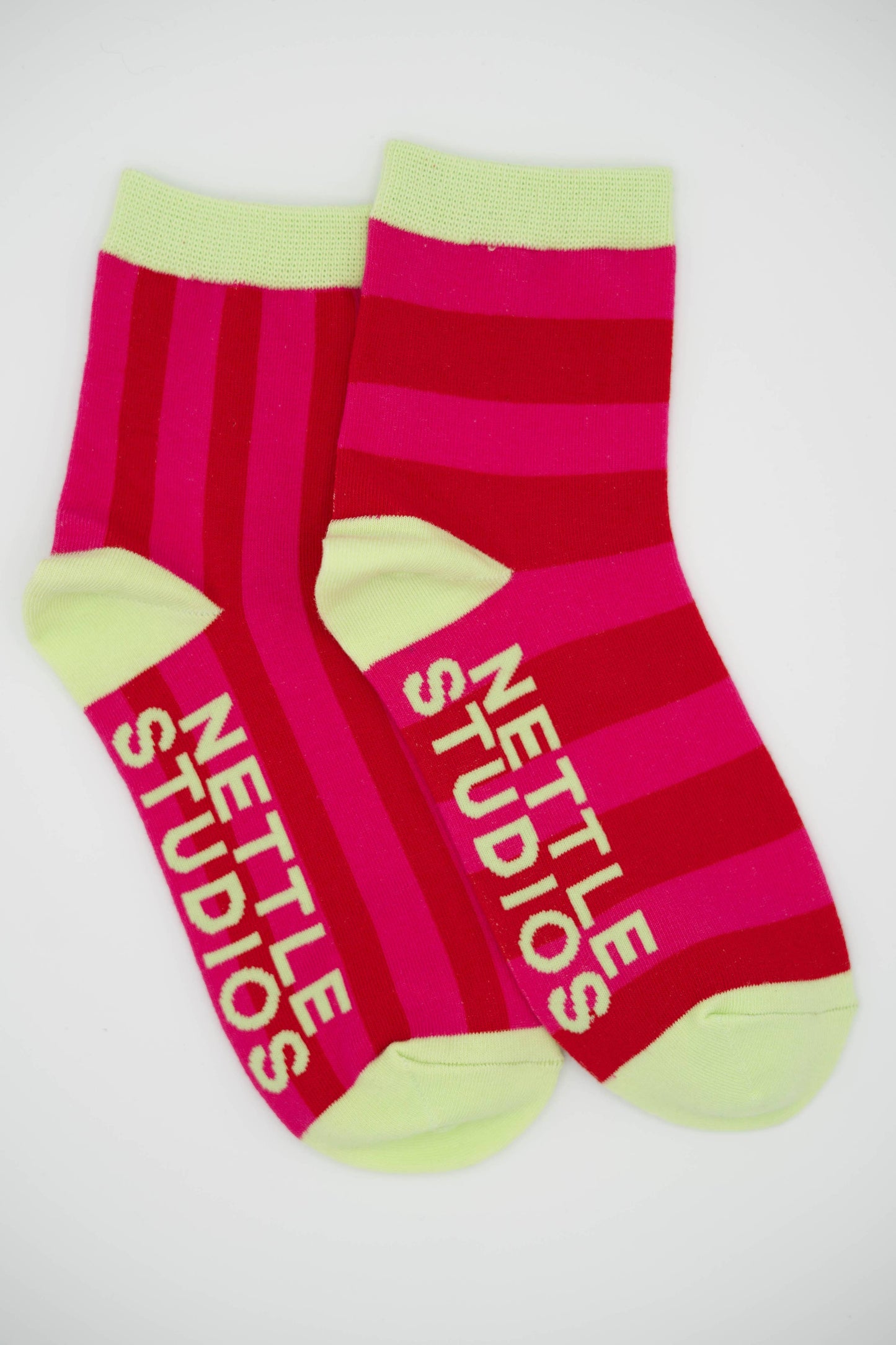 Nettle Studios - Women’s Cotton Ankle Socks - Sweetheart Stripes