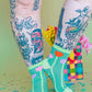 Nettle Studios - Women’s Cotton Ankle Socks - Pink Tulips