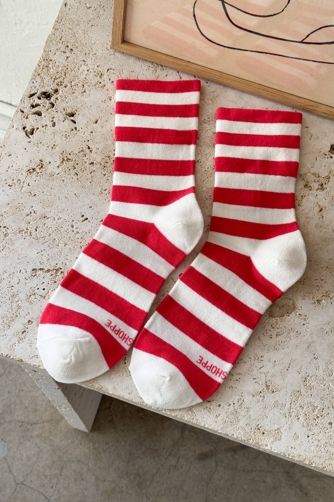 Le Bon Shoppe - Wally Socks: Wide / Red Stripe