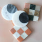 BOTANICA - Marble Checks Incense Holder: Pink + White Marble Check