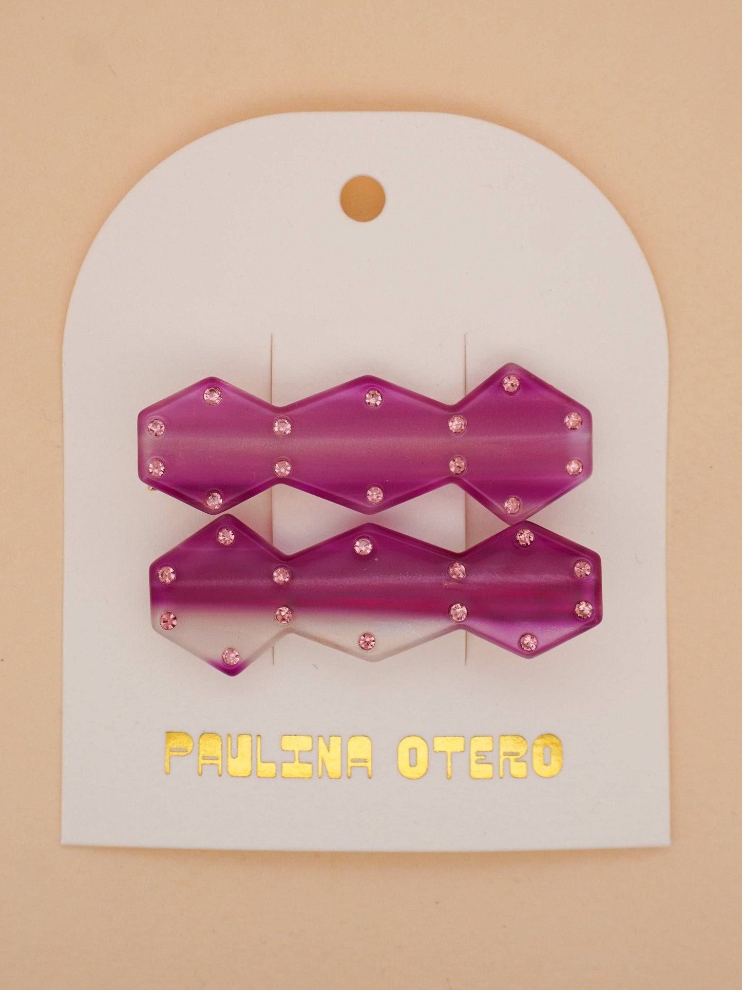 Paulina Otero - Vase Clips in Berry Stripes