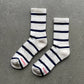 Le Bon Shoppe - Striped Boyfriend Socks: Pink White Stripe