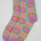 Nettle Studios - Women’s Cotton Ankle Socks - Star Eyed Smiley Face