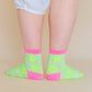 Nettle Studios - Women’s Cotton Ankle Socks - Neon Yellow Polka Dot