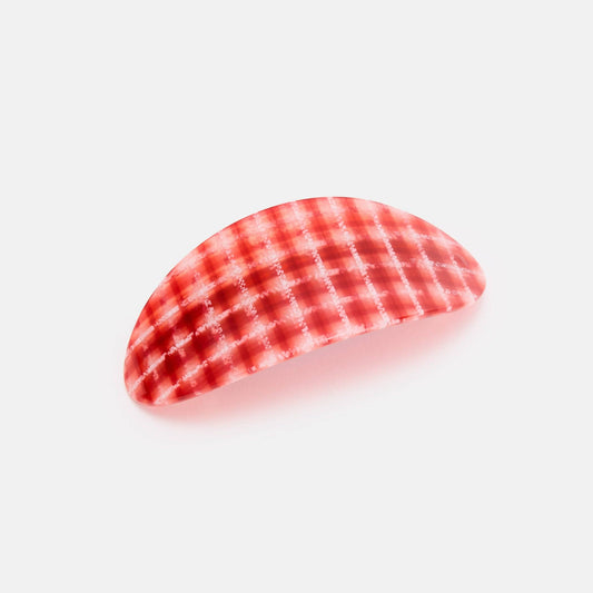 CHUNKS - Oval Barrette in Red Plaid