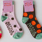Nettle Studios - Women’s Cotton Ankle Socks - Hot Pink Red Polka Dot