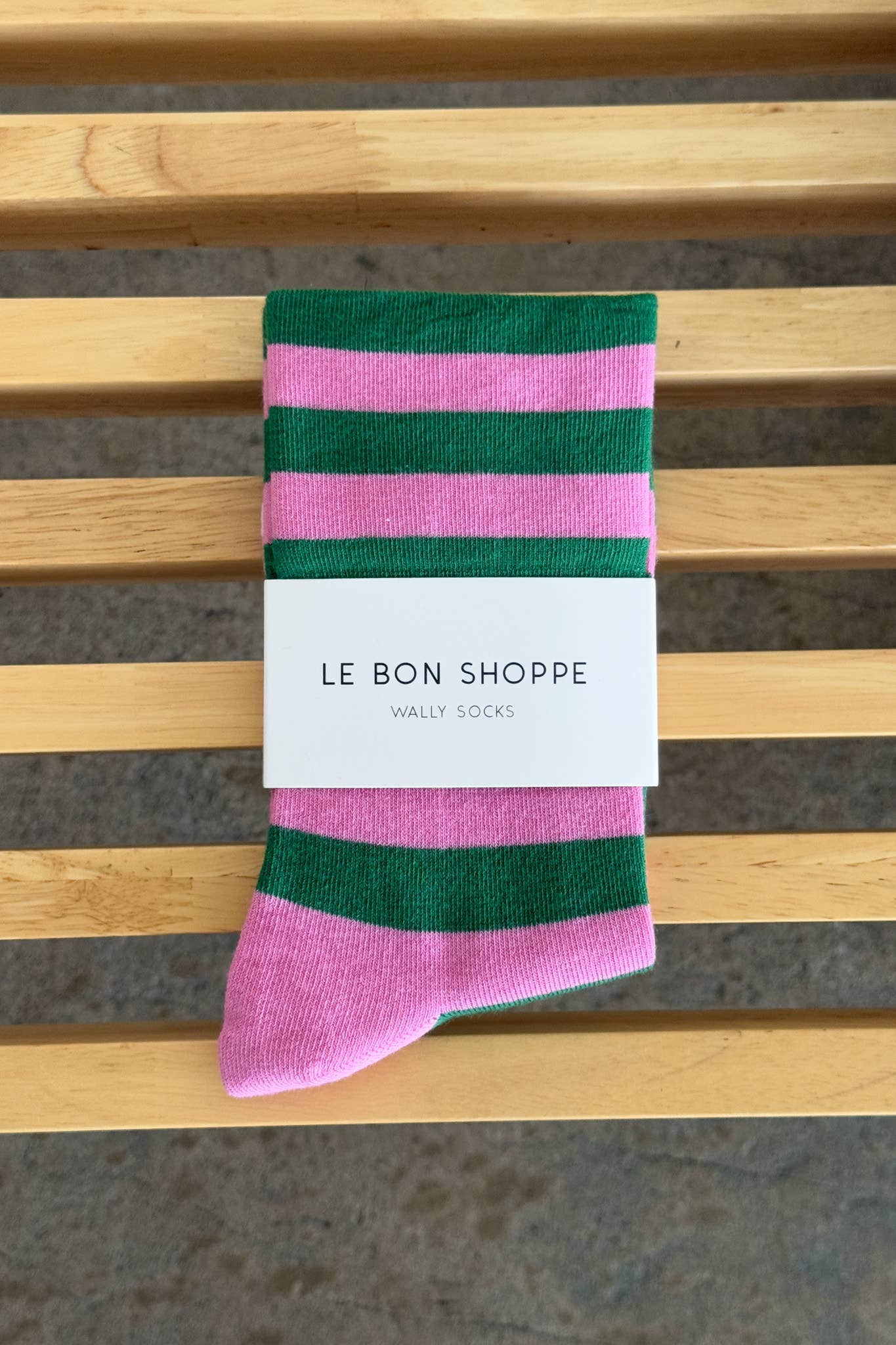 Le Bon Shoppe - Wally Socks: Wide / Green Stripe