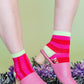 Nettle Studios - Women’s Cotton Ankle Socks - Sweetheart Stripes