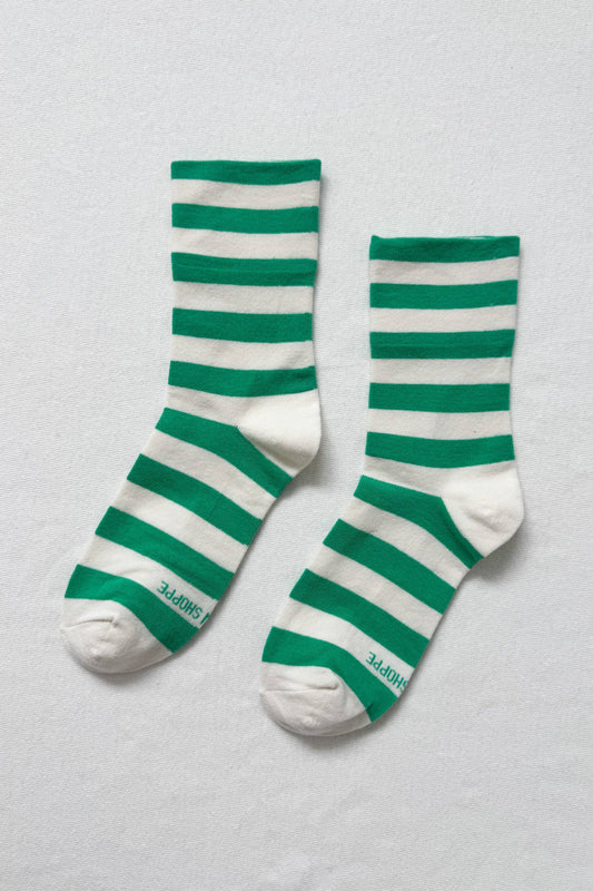 Le Bon Shoppe - Wally Socks: Wide / Green Stripe