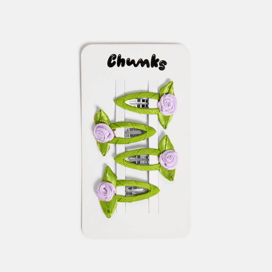 CHUNKS - Rosette Snap Clips in Lilac