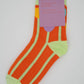Nettle Studios - Women’s Cotton Ankle Socks - Orange Tulips