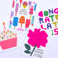 Banquet Workshop - Neon Rose Birthday Note Card