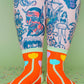 Nettle Studios - Women’s Cotton Ankle Socks - Orange Tulips