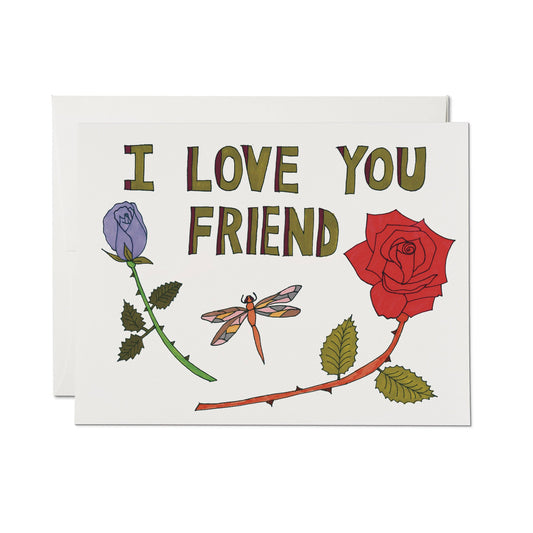 Red Cap Cards - Friend Love greeting card: Single