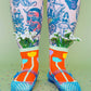 Nettle Studios - Women’s Cotton Ankle Socks - Orange Tulips