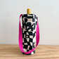 Jenny Pennywood - Wine Tote - Checks - Black - Natural with Fuchsia