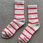 Le Bon Shoppe - Striped Boyfriend Socks: Pink White Stripe