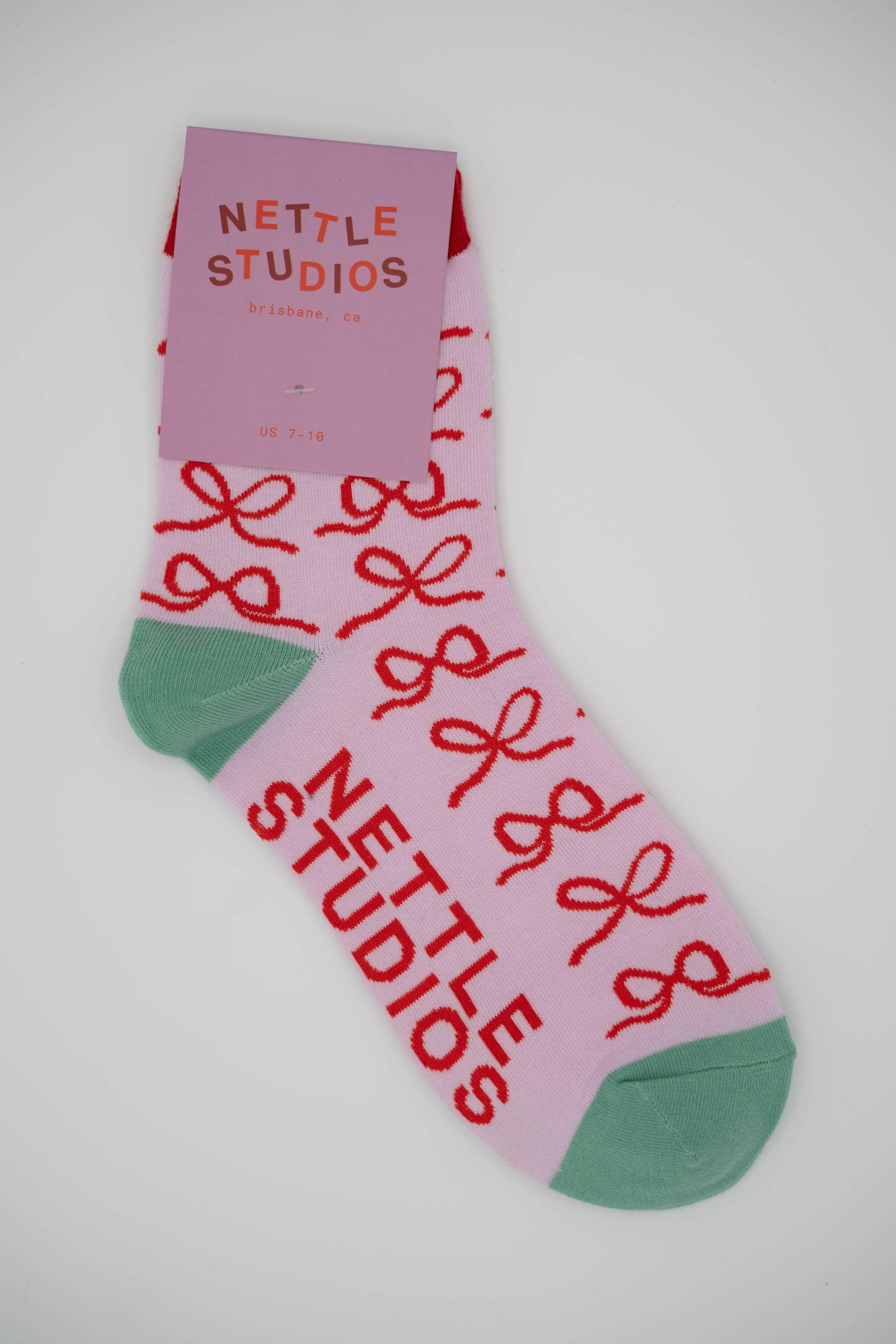 Nettle Studios - Women’s Cotton Ankle Socks - Lavender Bows