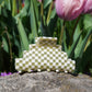 Paulina Otero - Pyramid Hair-Claw in Green Checkerboard