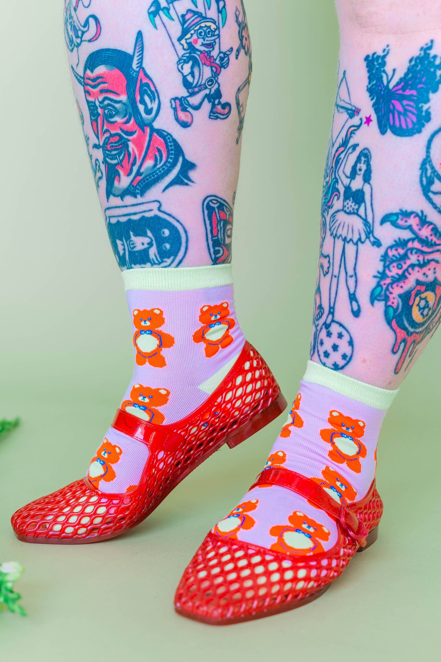 Nettle Studios - Women’s Cotton Ankle Socks - Cinnamon Bears