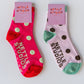 Nettle Studios - Women’s Cotton Ankle Socks - Hot Pink Red Polka Dot