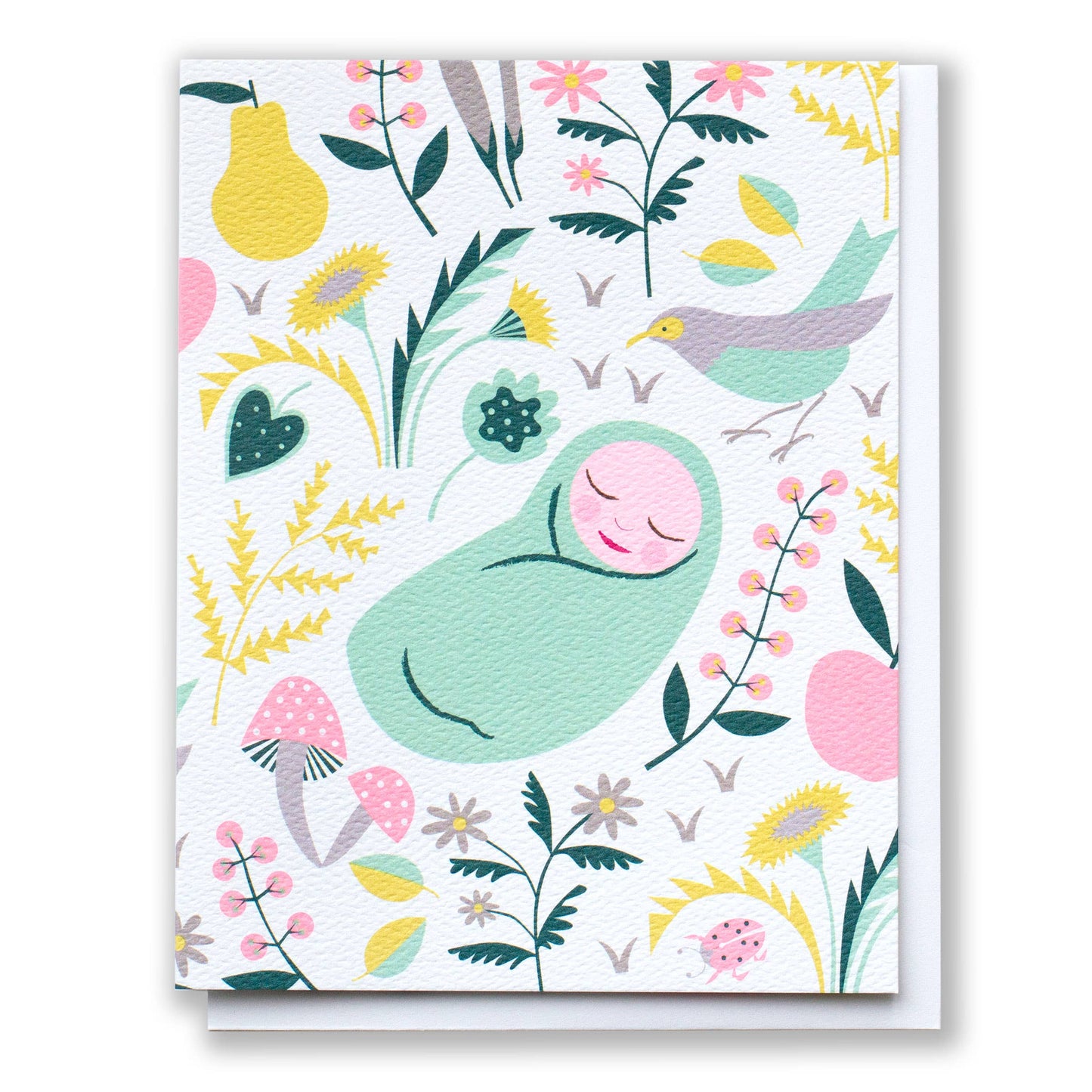 Banquet Workshop - Welcome Sweet Wonder Baby in a Meadow Card