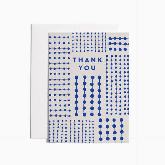 Blue Pattern Thank You Card