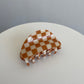 Rounded Check Hair Claw